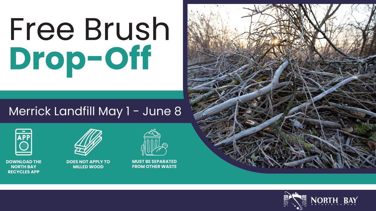 Starting today, May 01, Merrick Landfill will be accepting brush at no charge. Customers can bring any amount of brush, logs or stumps free of charge, separated from other waste and cannot contain milled wood of any type. visit: ow.ly/rRzA50Rr5qZ