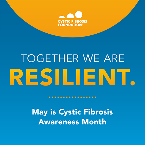 May is Cystic Fibrosis Awareness Month! There are many ways to get involved and connect with people with CF and their families. 

Join the CF community and get involved today: ow.ly/rr3a50RsCXv 

#CFAwarenessMonth