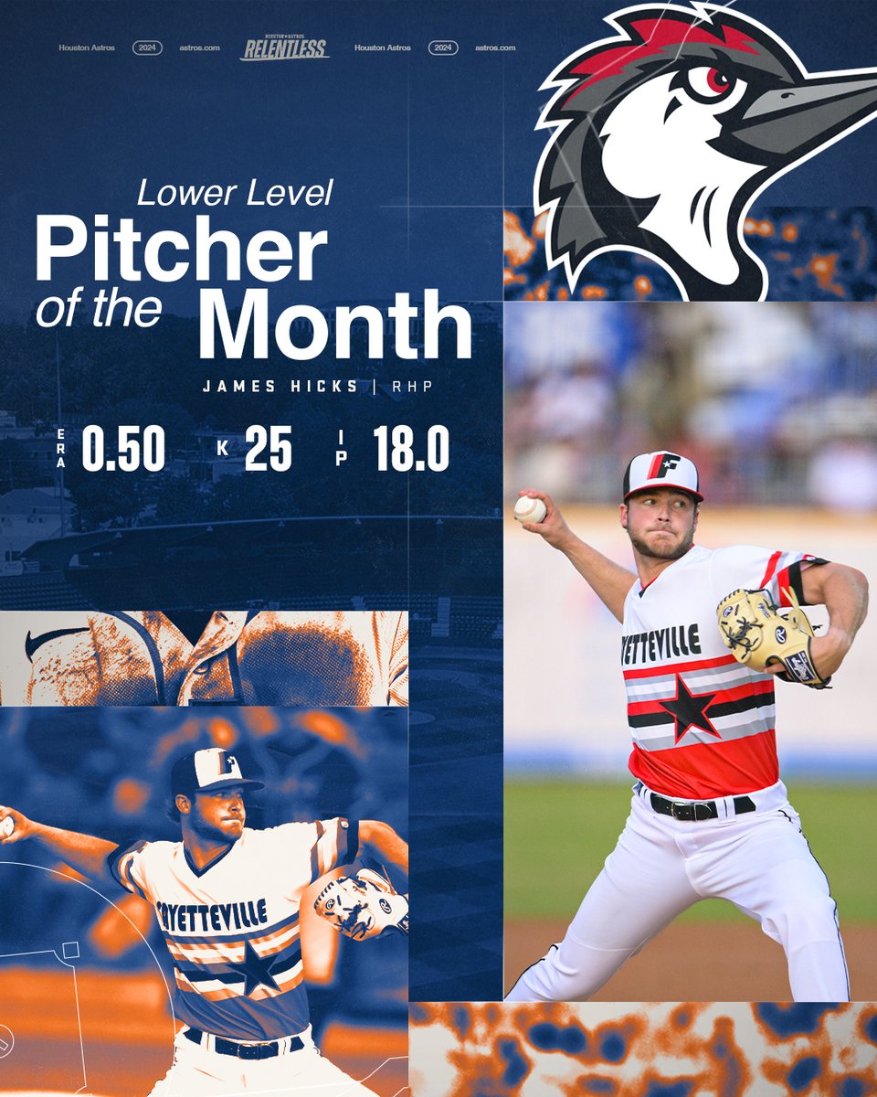 Congratulations to Aaron Brown and James Hicks for being named #Astros Minor League Pitchers of the Month for April!