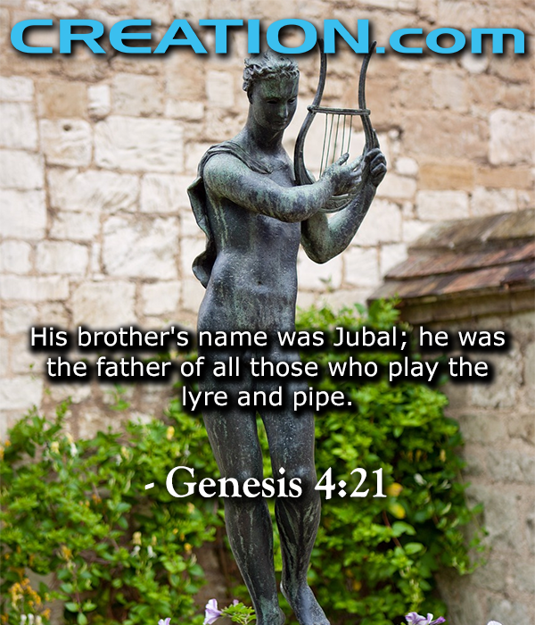 Adam named thousands of animals in an afternoon. And here, several generations later, we invented music.

We didn't start out as dumb apes and then get smarter.

From the beginning, mankind was intelligent, perfectly crafted in the #ImageOfGod.

#BiblicalHistory #Creation