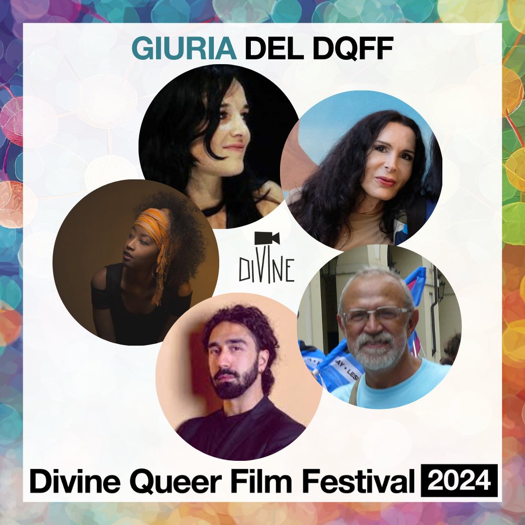 Sono 5 e sono tuttə divine! ✨
Oggi vi presentiamo la giuria del Divine Queer Film Festival 2024:

- Monica Affatato
- Antonia Iaia
- Gigi Malaroda
- Deka Mohamed
- Giosuè Prezioso

#DQFF2024