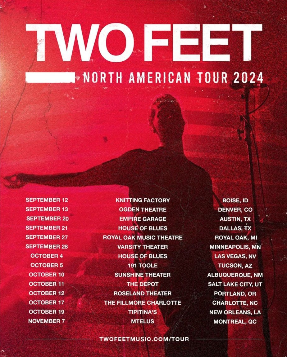 Tickets for @twofeetmusic's North American Tour 2024 go on sale this Friday, 5/3!! Secure yours here 🎟️ 🔴 go.axs.com/QZCl50Ru4so