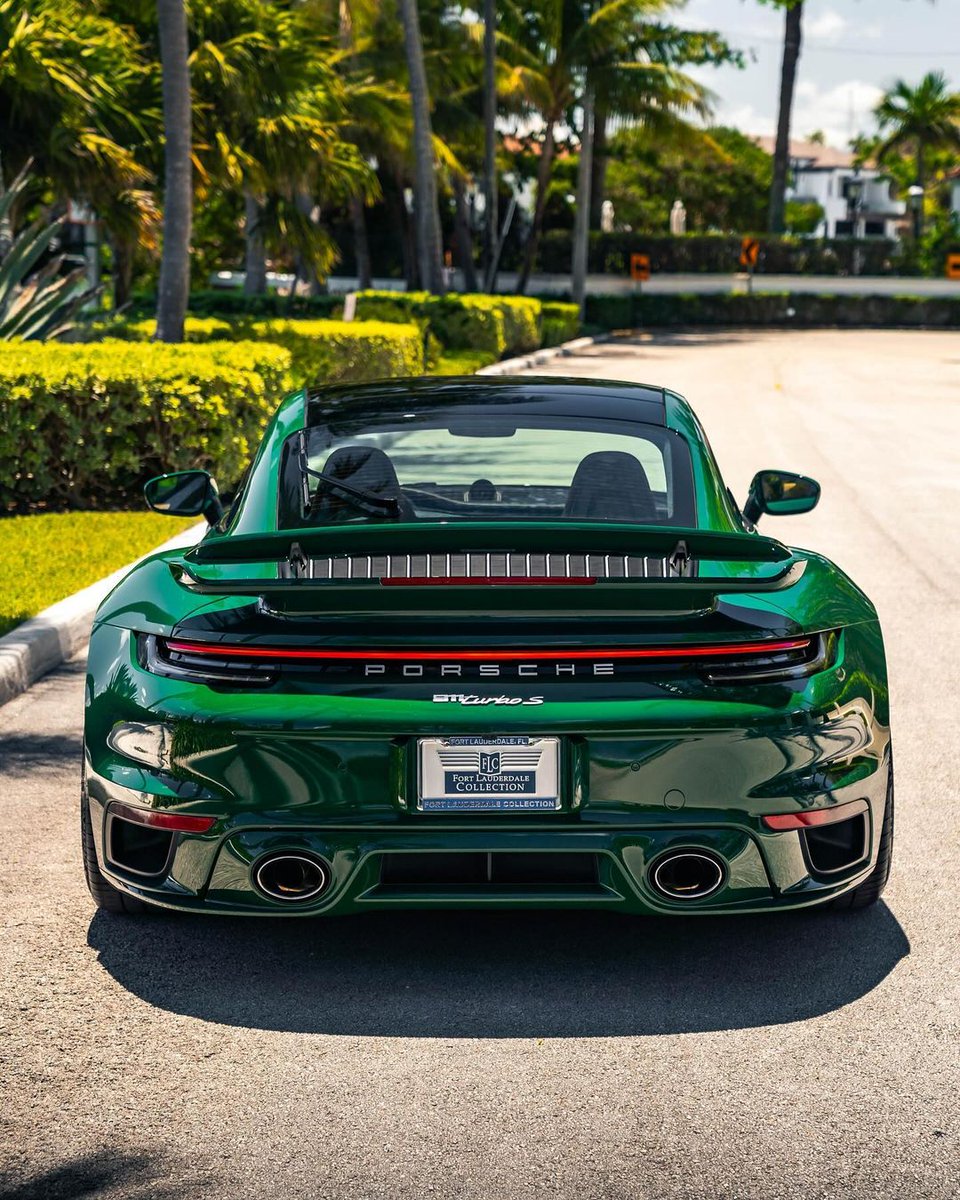 2023 Porsche 911 Turbo S finished in the extremely rare and historic shade of Paint to Sample Irish Green

Some additional exterior features include Aero Kit, ANRKY Wheels/Lowering Springs and a full Exhaust System! Inside features a Porsche Exclusive Manufaktur Cognac interior