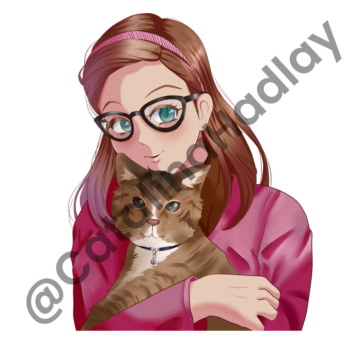 Half-body illustration done for my client with her cat
@Hyper5pace99 
.
.
.
.
She's the best client i have seen in my life <3
I'm very lucky to have a client like this 🥰🥰
#Catartwork #Catillustration #Halfbodyillustration #ilustration #digitalart #digitalartwork #CatAndOwnerArt