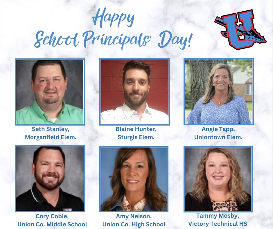 Today is School Principals’ Day!! Thank you to each of these leaders for your service to our students, staff members, and community! @UnionCoSchools