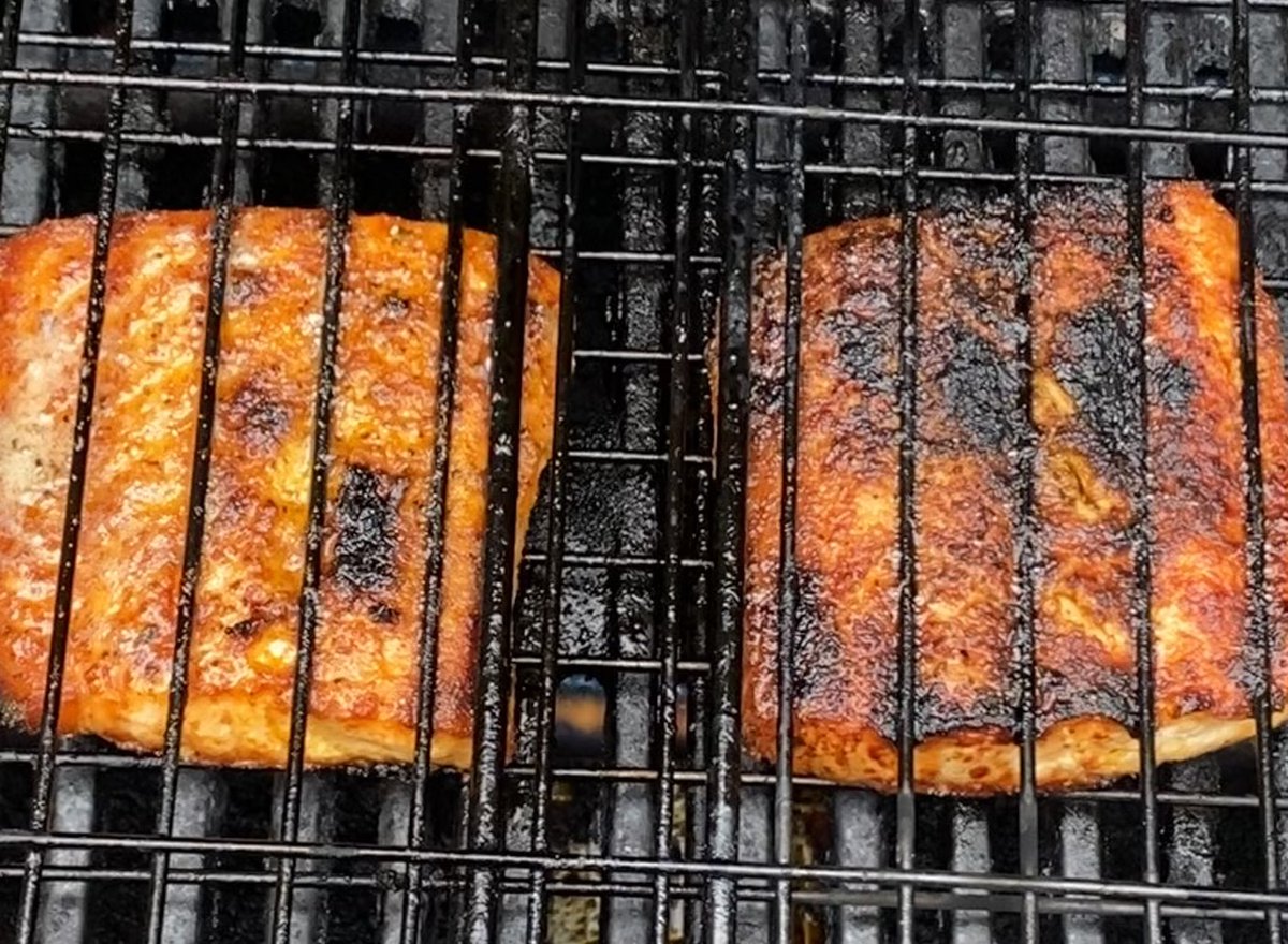 @ourtastytravels @Adventuringgal @carollivestoeat @ChrisPappinMCC A3: To us #summer food is healthy delicious food; Throw some #salmon on the grill, add your favorite #bbq sauce and you’ll find it’s pretty good 😋
📸#mitchandmarcyphotos

#FoodTravelChat #bbqsalmon
#NationalBBQMonth