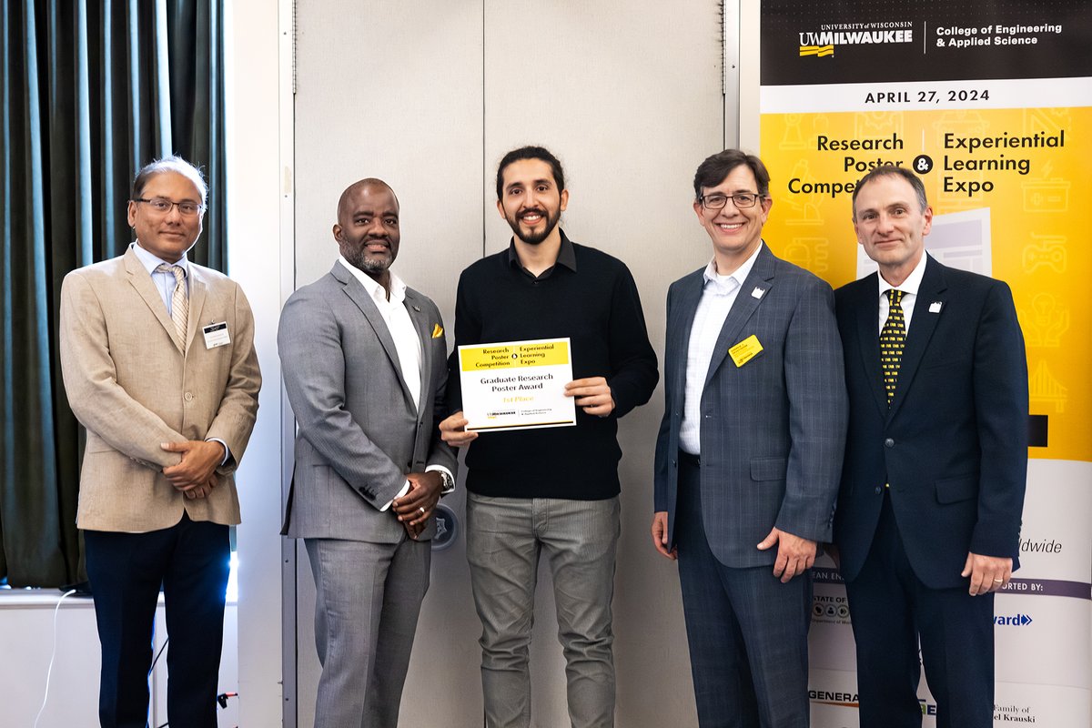 UWM_Engineering's tweet image. Congratulations to the graduate student winners of our 2024 Research Poster Competition! 1. Seyed Faridedin Rafie, Materials Science; 2. Zayeed Bin Mamun, Mechanical Engineering; 3. Kada Kada, Mechanical Engineering. Full list uwm.edu/engineerposter #researchposter #mkeengineer