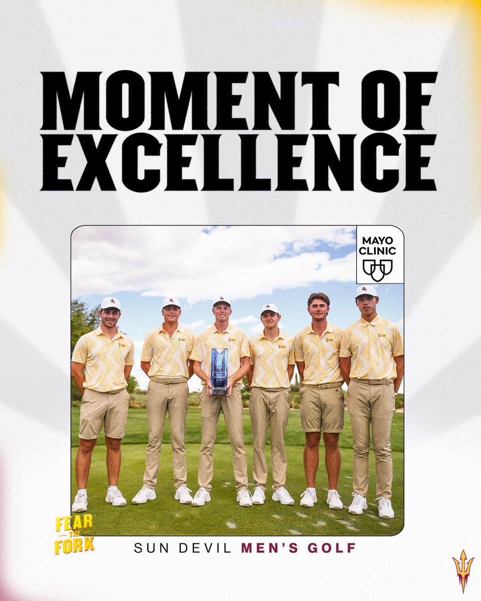 .@Sundevilmgolf winning the Pac-12 Tournament is Mayo Clinic's Moment of Excellence!

#ForksUp /// #O2V