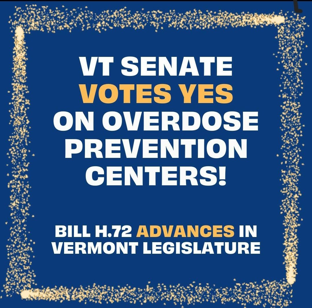 Breaking news: A major win for Overdose Prevention Centers in VT as the State Senate votes 21-8 to advance the bill! #overdoseprevention #opc #vtpoli