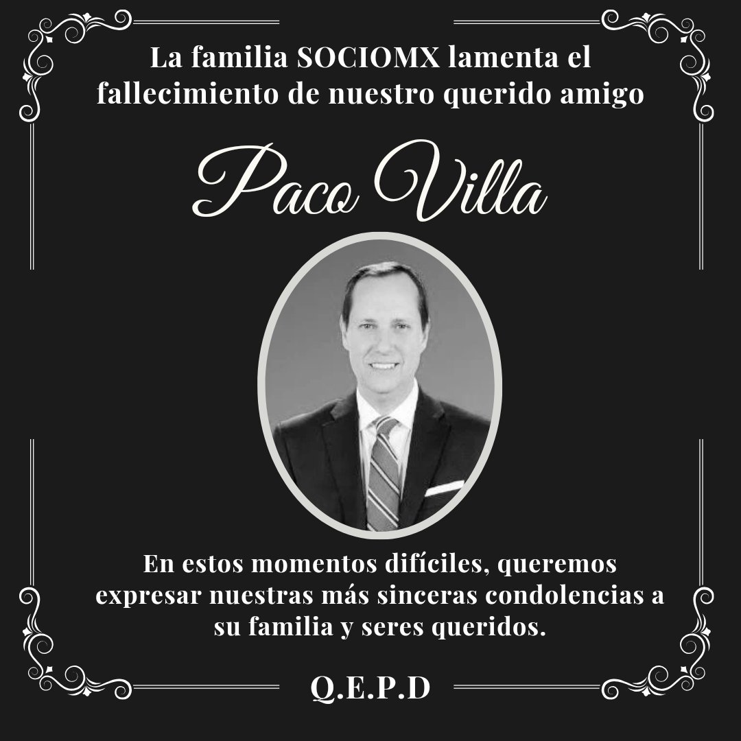 Descansa en paz Paco Villa 🕊️ Gracias por cada transmisión llena de pasión. 🤍
