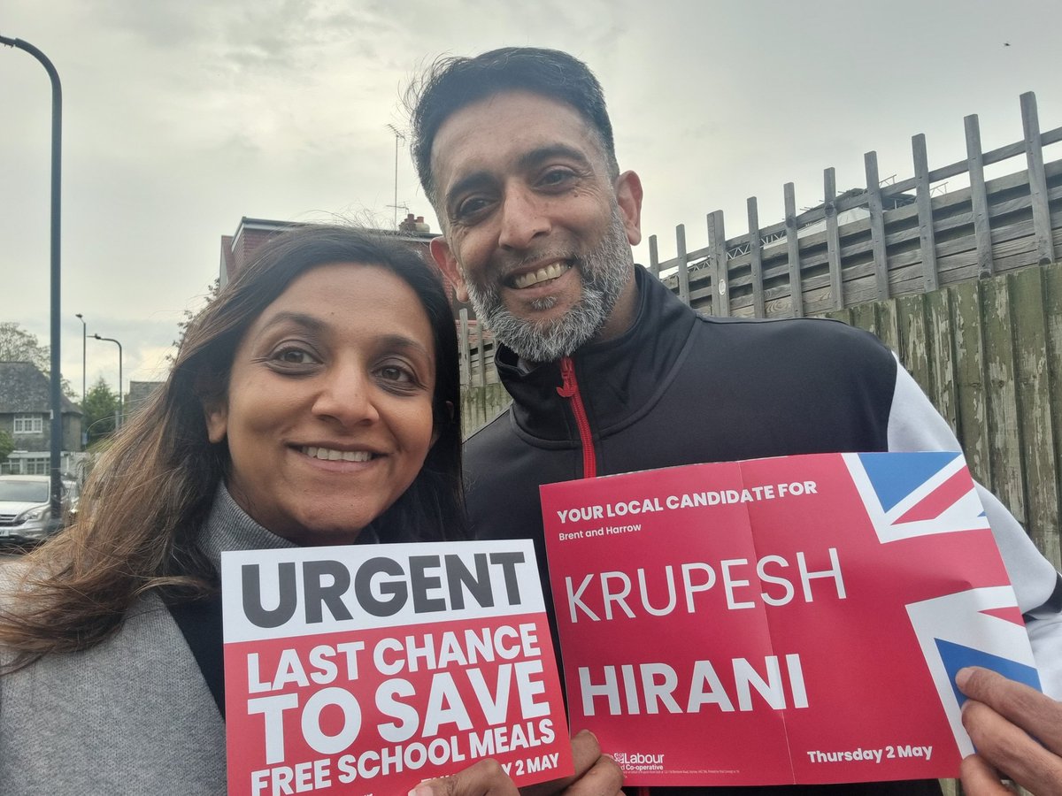 Eve of poll in Kingsbury! Been brilliant speaking to voters on doorstep for @SadiqKhan @KrupeshHirani. A positive and inclusive plan for London as opposed to a divisive and outdated campaign from the Tories. Vote Labour 2nd May 🌹🌹🌹