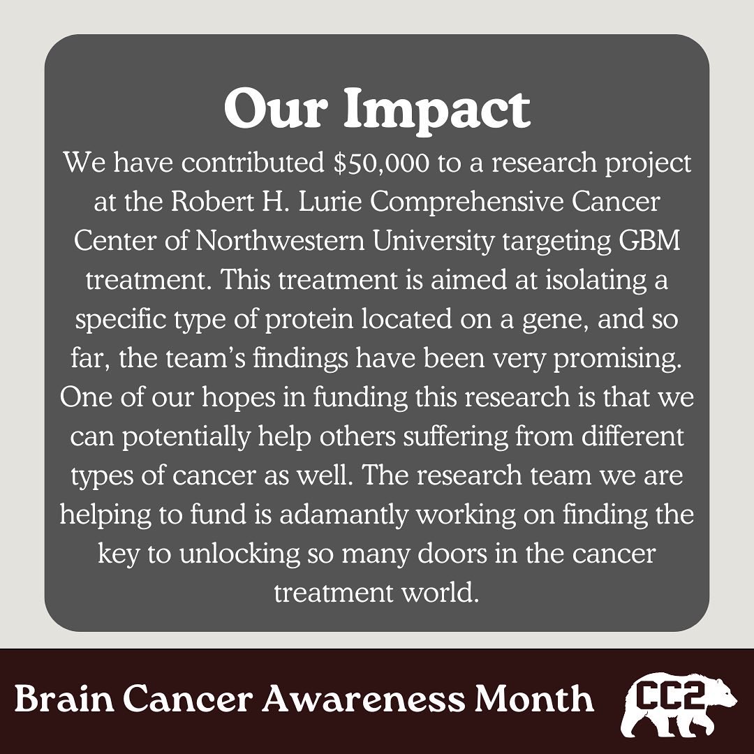 May is Brain Cancer Awareness Month. Please read below to learn a little more about why recognizing this month is so important to us!🧠