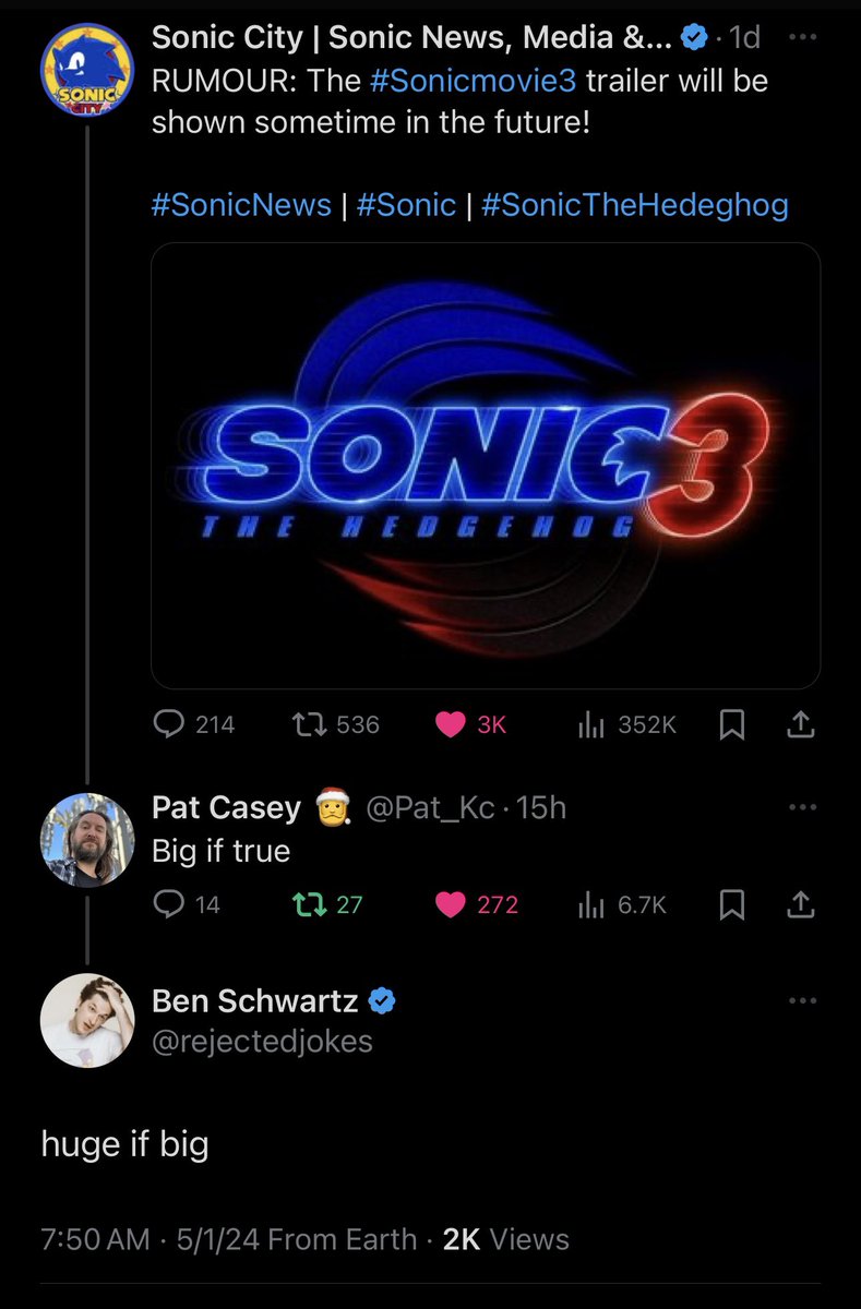 Wow! What this could mean? 👀 

#SonicMovie3