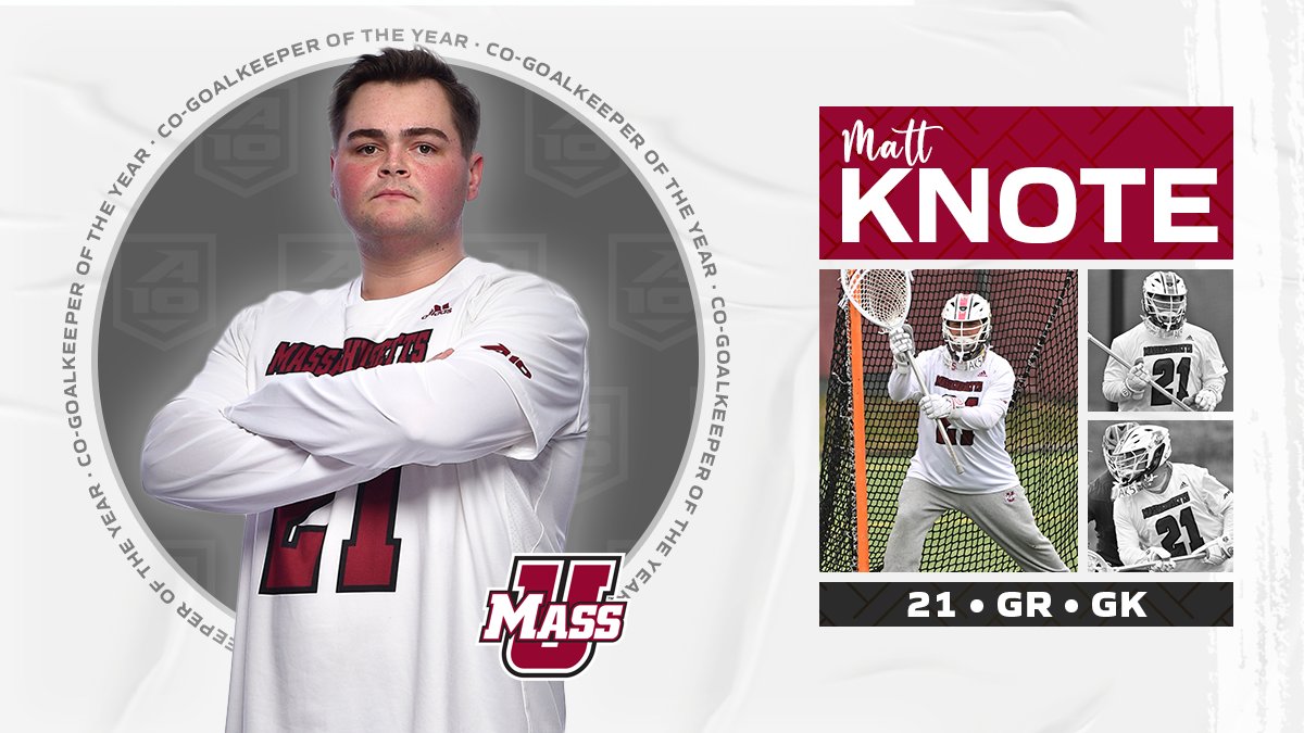 The first #A10MLAX 𝘾𝙤-𝙂𝙊𝘼𝙇𝙆𝙀𝙀𝙋𝙀𝙍 of the Year is @UMassMLacrosse Matt Knote, a repeat winner!

🥍 2nd in A-10/18th in NCAA in save pct. (.545) 
🥍 1st in A-10/19th in NCAA in saves/gm (12.54)
🥍 3rd in A-10 in GAA, allowing 10.65/gm

📰: atlantic10.com/news/2024/5/1/…