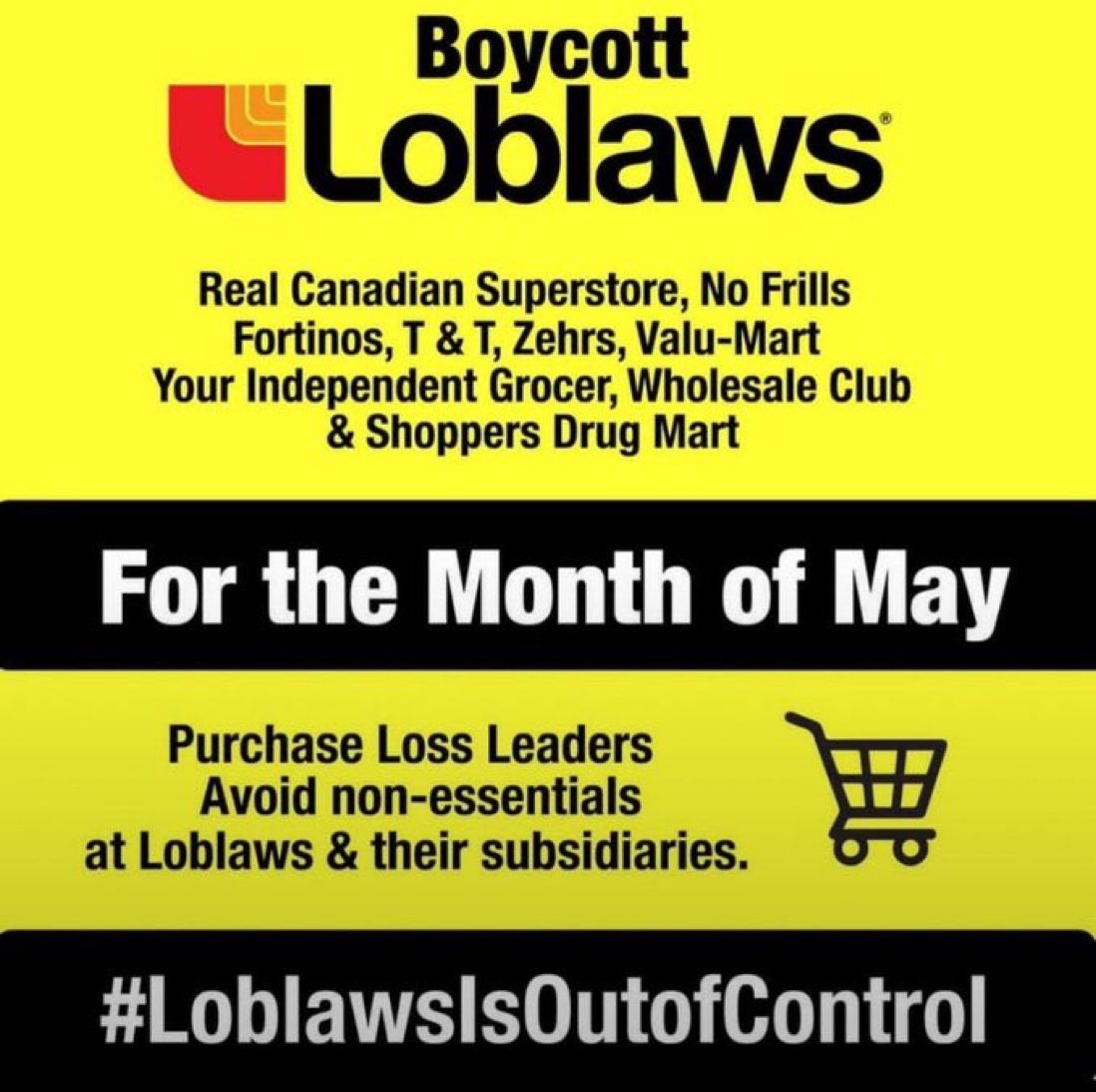 Happy first day of the loblaws boycott @Martyupnorth_2 #loblawsboycott #loblawsisoutofcontrol #GoWokeGoBroke #TrudeauIsAWacko #trudeaufundedbisnes