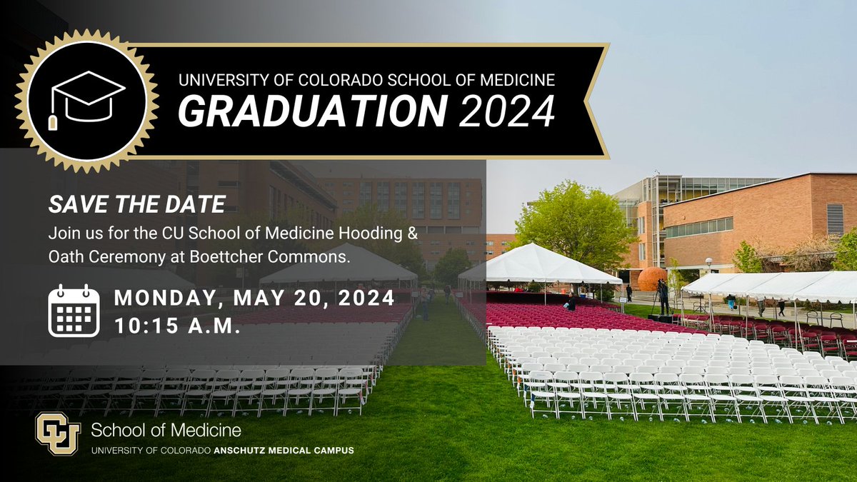 Save the Date! Class of 2024, you'll be crossing the stage soon. For more details about graduation, visit medschool.cuanschutz.edu/education/educ…