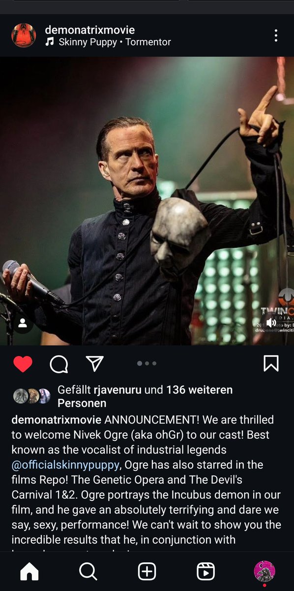 Gl1tt3ryD34th's tweet photo. NIVEK OGRE WILL BE THE DEMON IN AURELIO VOLTAIRE'S MOVIE WHAT THE FUCK 

I was certain it was going to be Doug Jones but this is just as good https://t.co/hvuR65DWwO