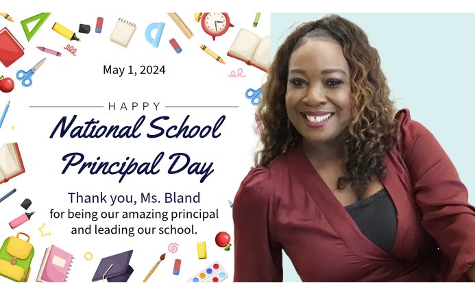 Happy National Principal Day @Angela_bland1 thank you for all you do for us at @HumbleISD_GE you are truly appreciated! 💙💛