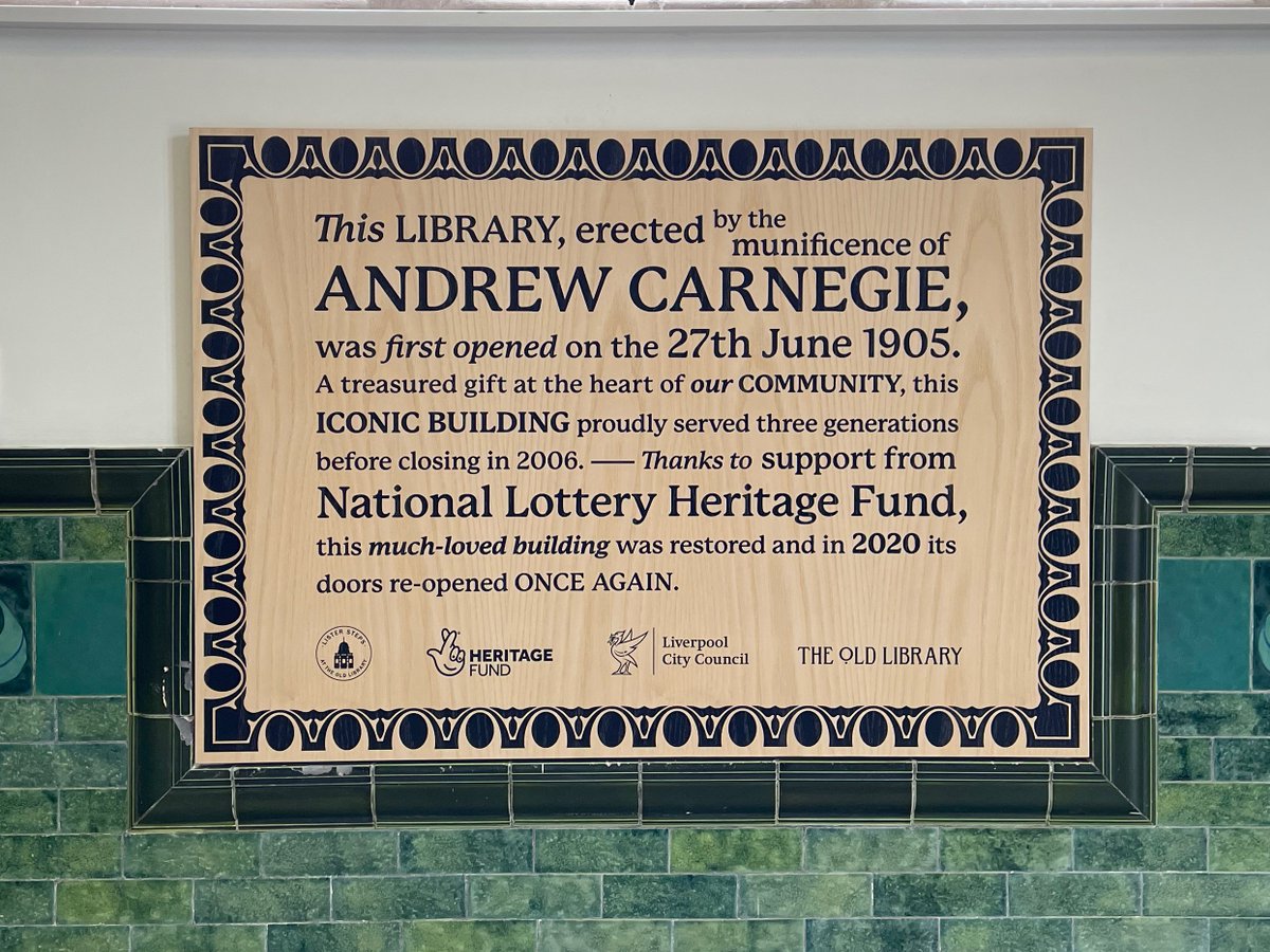 @HeritageFundUK #HeritageFund acknowledgement at @ListerStepsTOL designed as an homage to the original 1905 building plaque and located in the original space in the entrance