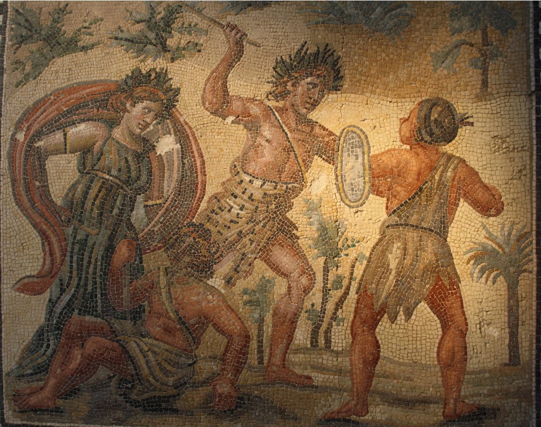 4th century AD mosaic of Dionysus Villa Ruffinella, Rome. #Dionysus #ancientrome #ClassicsTwitter