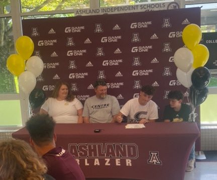 Congratulations to Football player Asher Adkins for his signing today with Centre College. Asher is a multi-sport athlete, who is also a member of the Basketball and Track Teams.