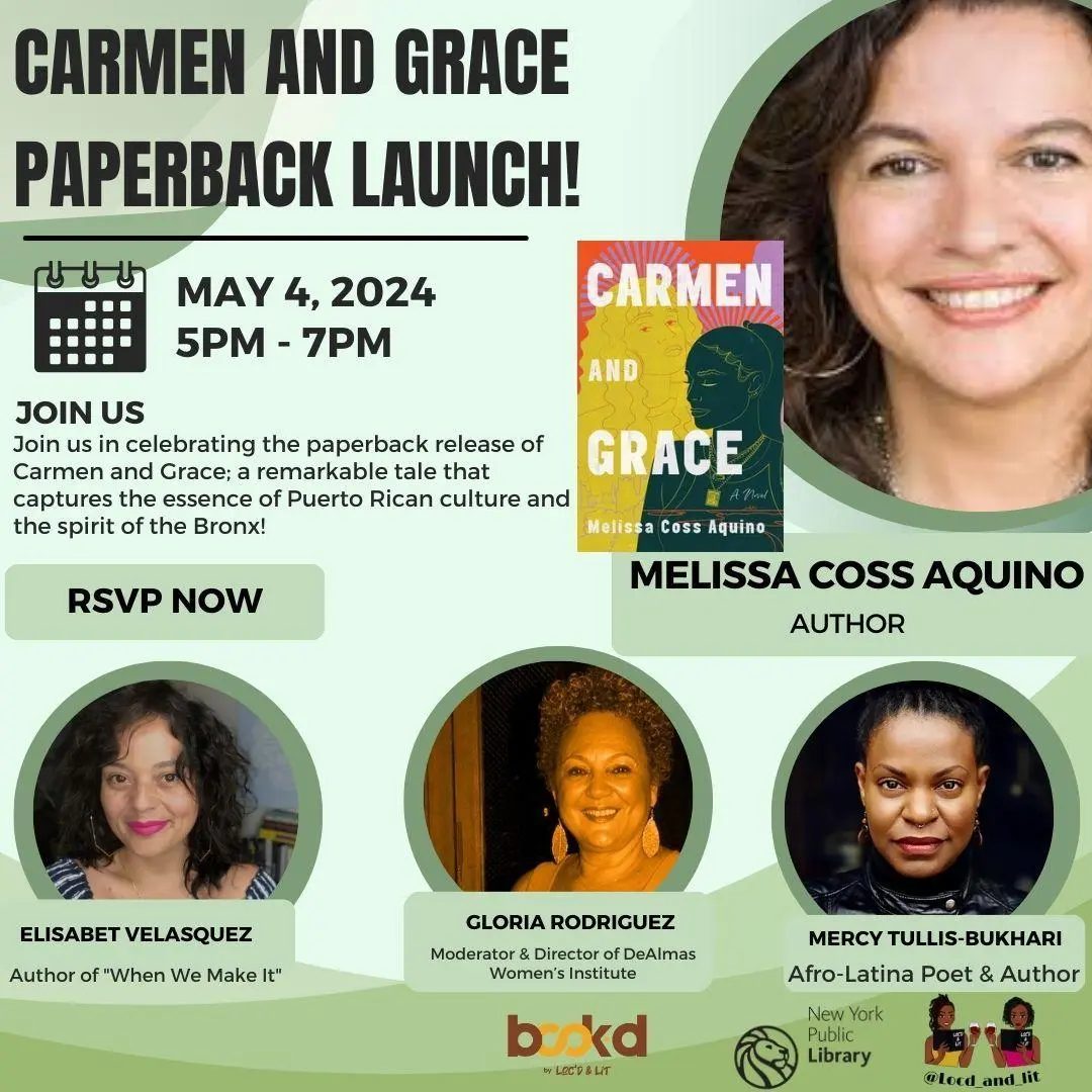 Carmen and Grace paperback release. #writers #bronx #melissacossaquino