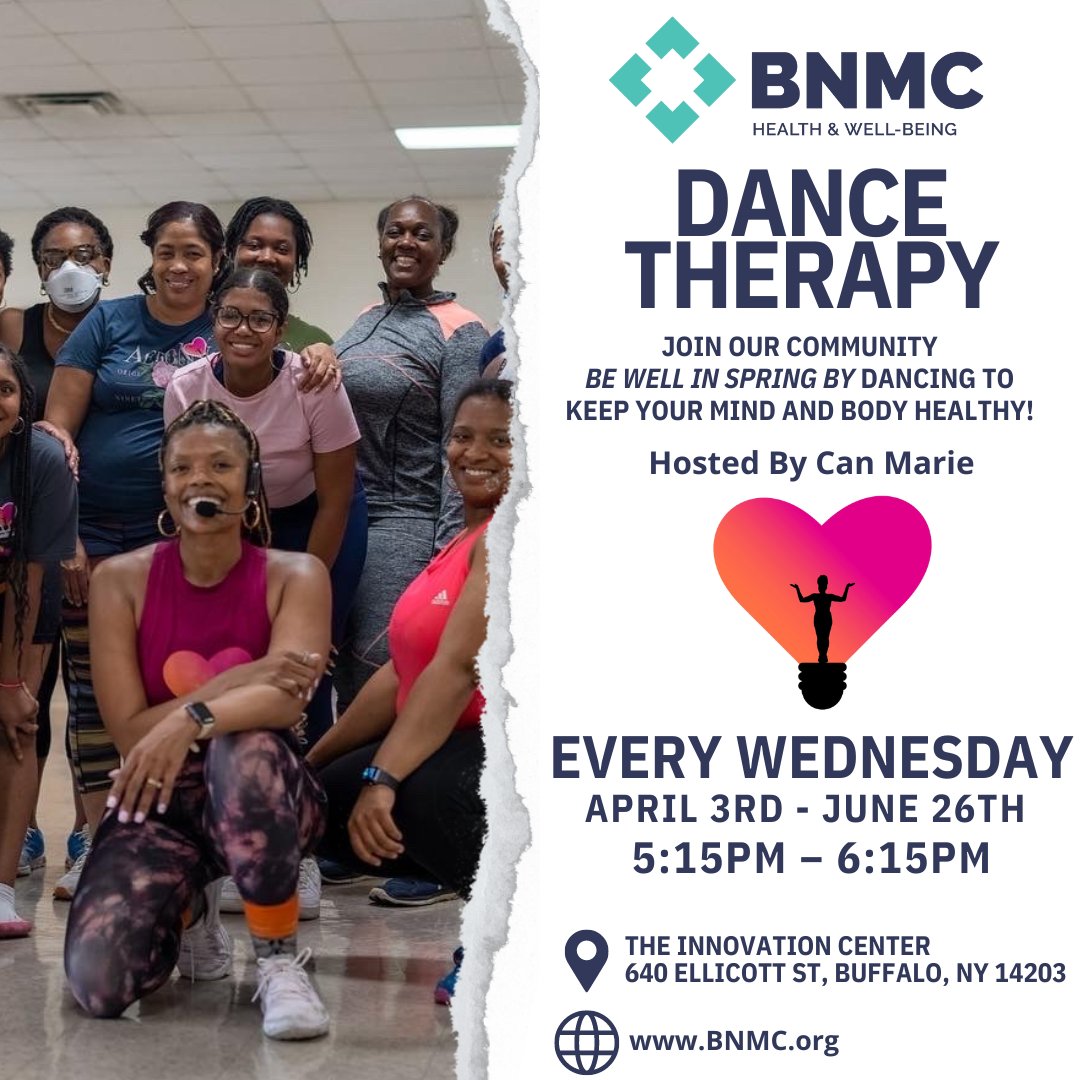 💃🕺 Join us today from 5:15 pm to 6:15 pm at 640 Ellicott St, Buffalo, NY 14203. Don't miss out on this opportunity to move, dance, and have fun for FREE! Register here ow.ly/Nc1Z50QWPr7