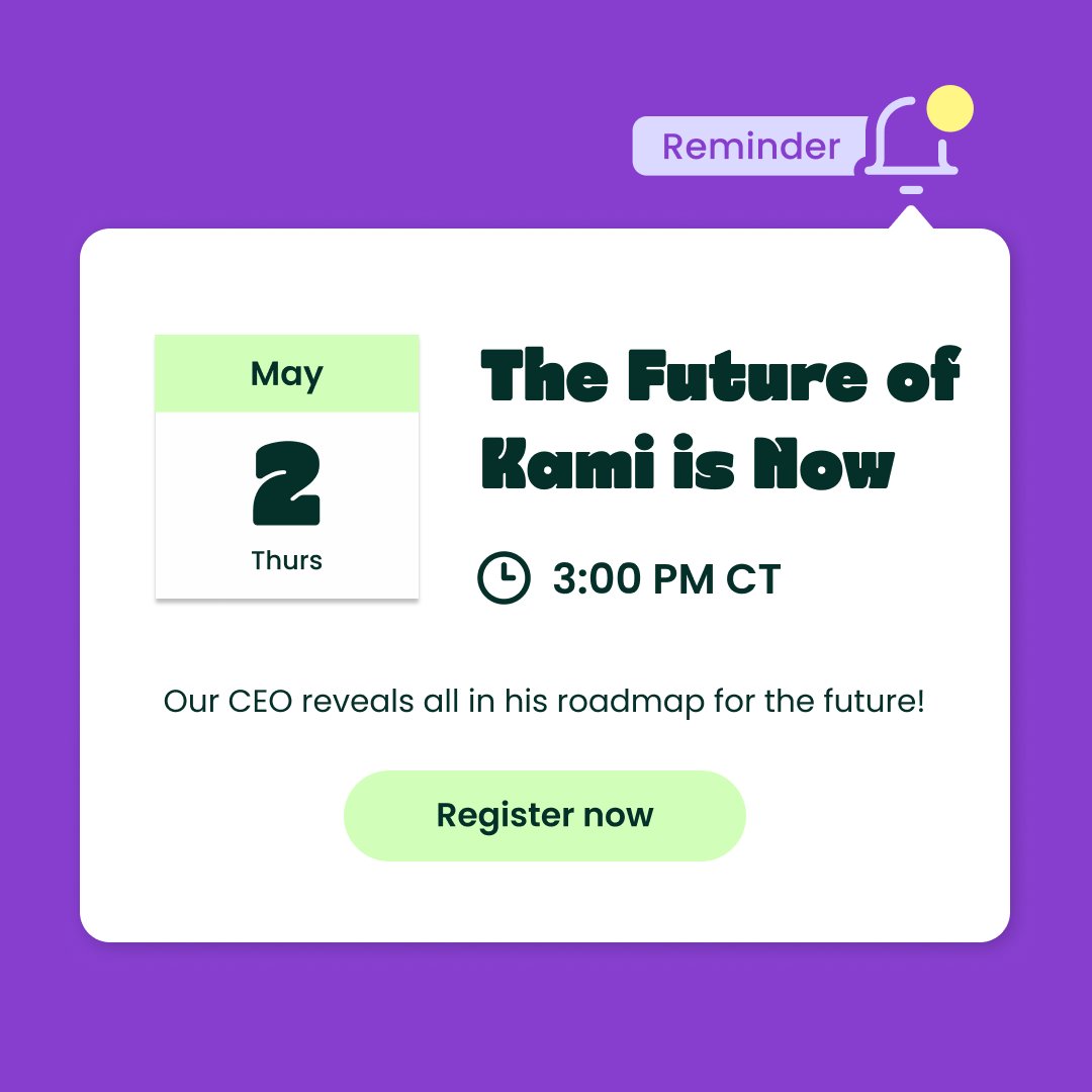 Something big is happening at @KamiApp! 🚀 Join CEO @Hengjiew tomorrow as he announces groundbreaking new developments. Want to be part of the excitement? Head to kamiapp.com/future-of-kami…