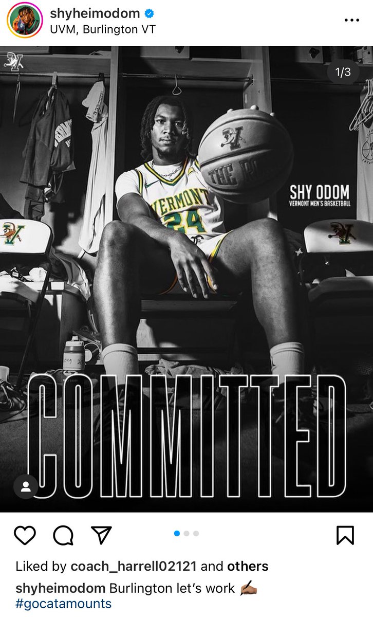 Howard transfer forward Shy Odom is the newest member of @UVMmbb, he announced on Instagram. The 6’6” forward comes to Burlington with two seasons of eligibility remaining. He averaged 9.9 PPG and 4.1 RPG in 38 starts for the Bison. @MyNBC5