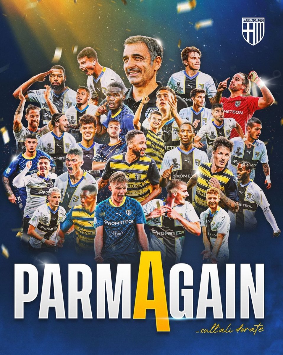 🟡🔵 Italian side Parma are back to Serie A after two years, now officially promoted to the first division.