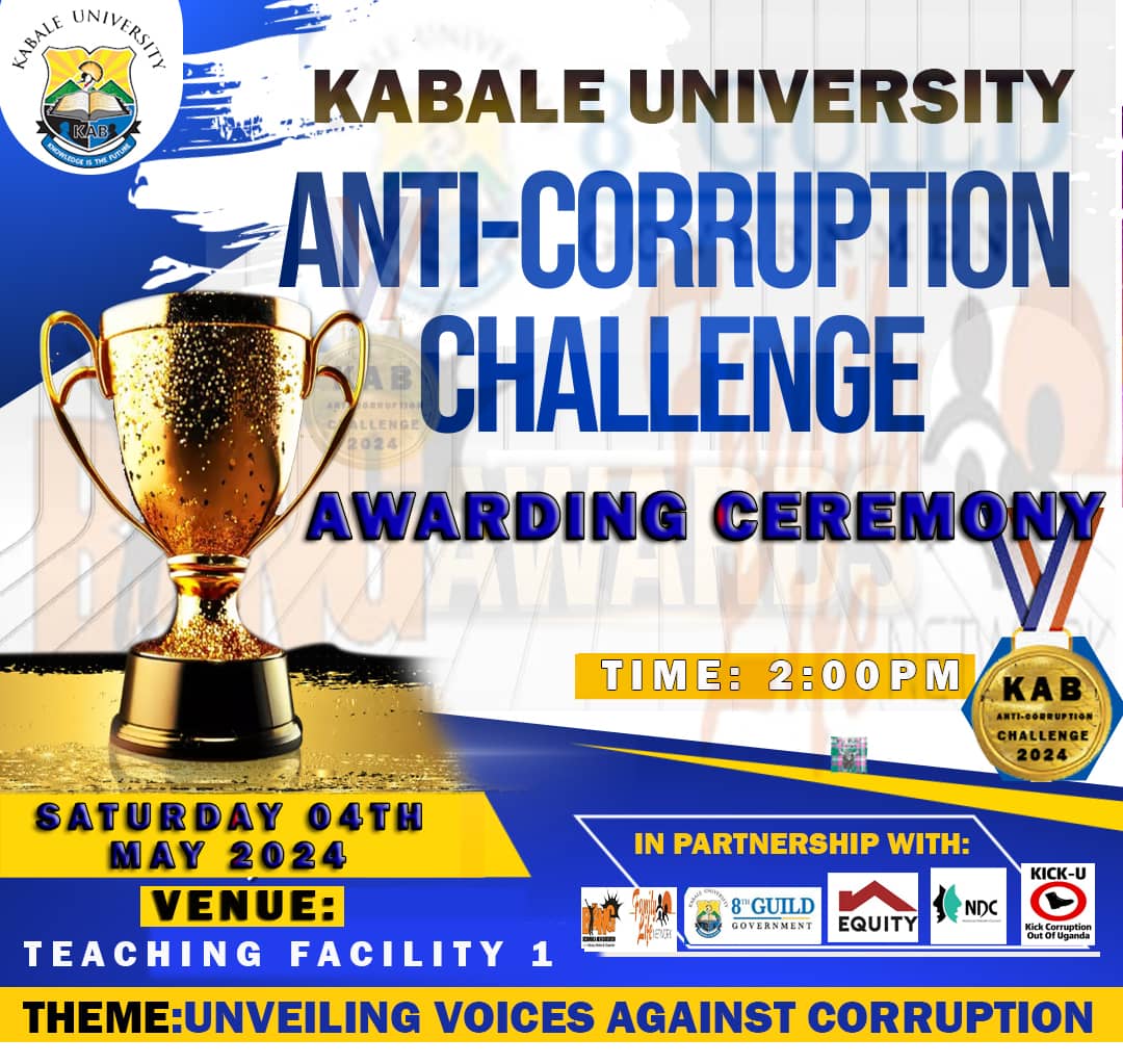 This Saturday don't miss!!! The awarding ceremony for the @kabuniversity AntiCorruption challenge is here. Join us in Teaching Facility 1 at 2pm. It's exciting!!!
