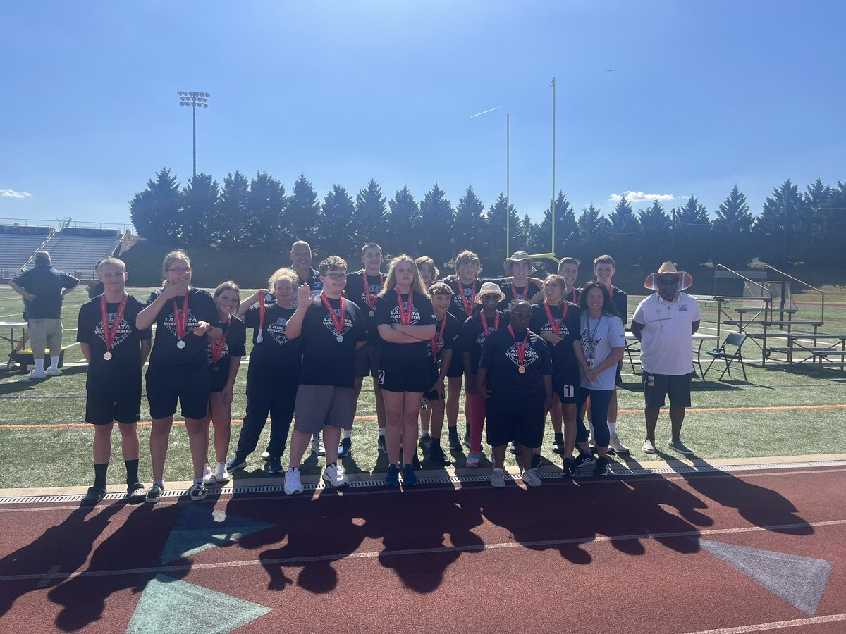 Congratulations to the @LaPlataHS Unified Track Team on earning 2nd place at the District Championships today. 

Great job team and good luck at States! 

#PlayUnified #WarriorPride