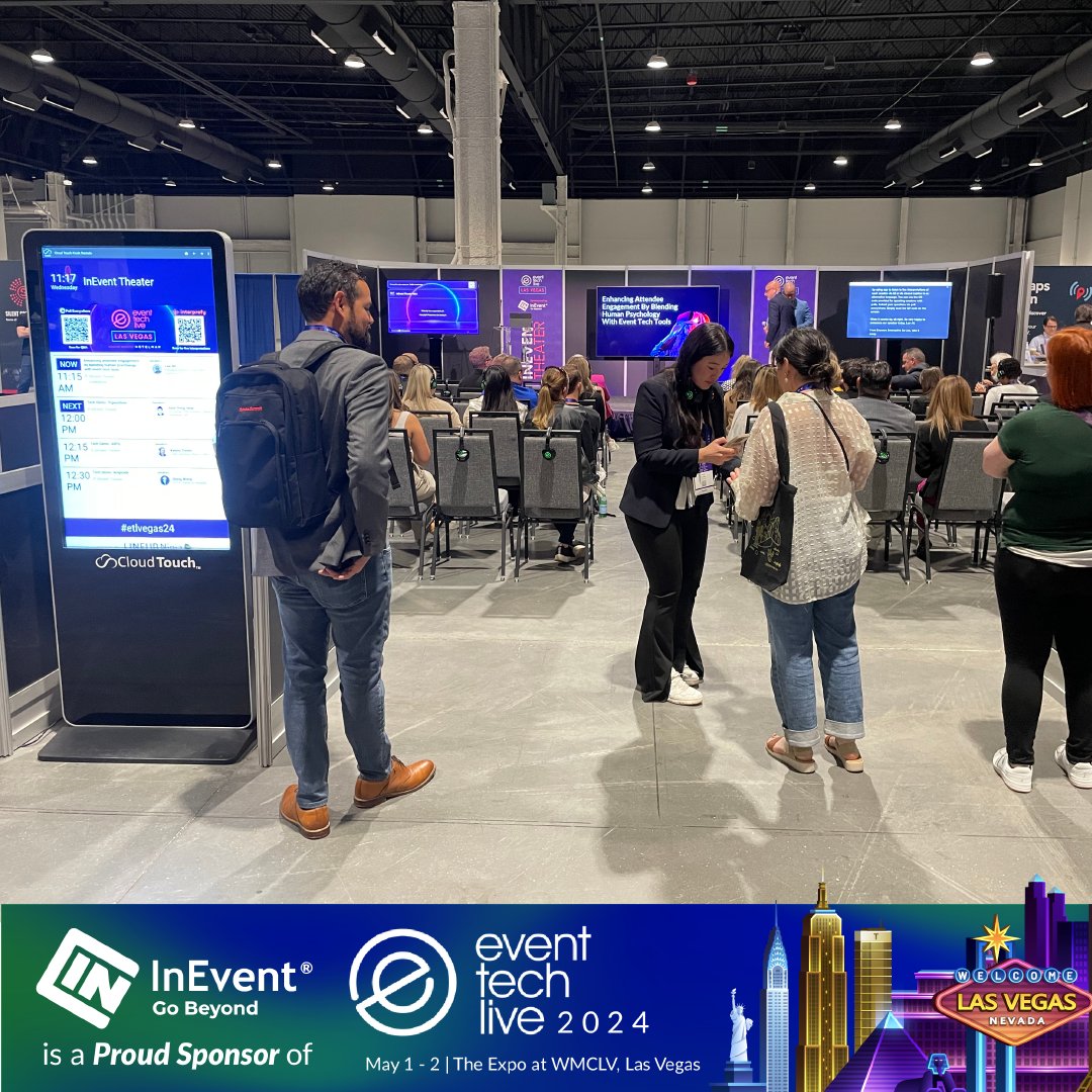 Who's spotted at the InEvent Theater soaking up event tech knowledge today? 🙋 👋Come say hi and join us for the rest of these amazing sessions at #ETLVegas24. #EventTech #InEvent #EventProfs