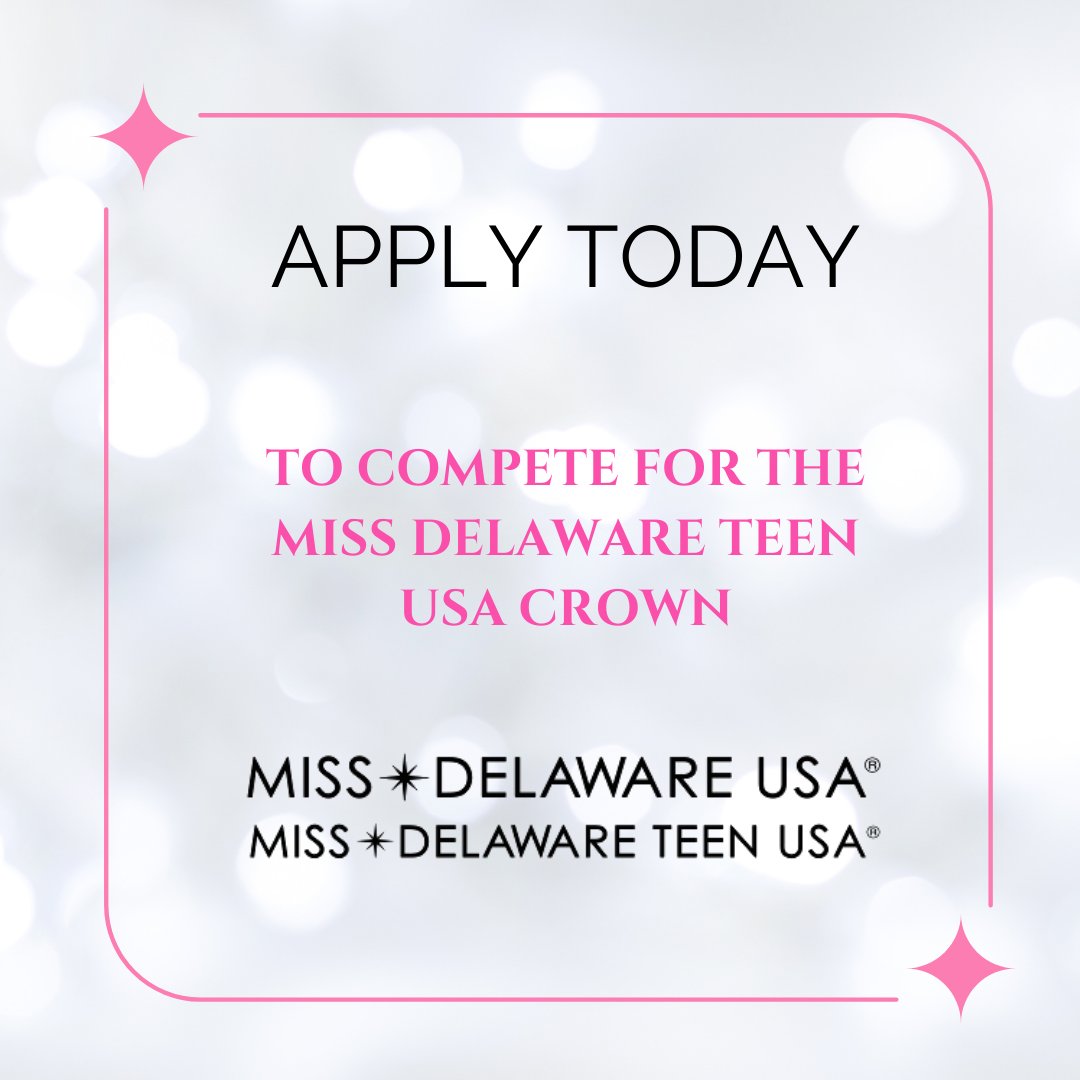 Your journey to the crown starts here! 👸 Apply now to compete in Miss Delaware USA 2025 and showcase your unique beauty and talents. Let's make it a year to remember! 👗 missdelawareusa.com/apply-now/ ✨ #MissDETeenUSA #MissDelawareUSA #ApplyToday