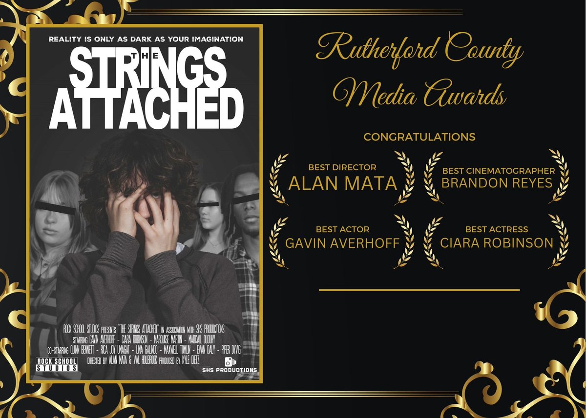 #TheStringsAttached comes up big with wins at the 2nd Annual Rutherford County Media Awards! Congratulations! @SmyrnaBulldog @SHS_CTE #onlyoneshs @shsvidprod