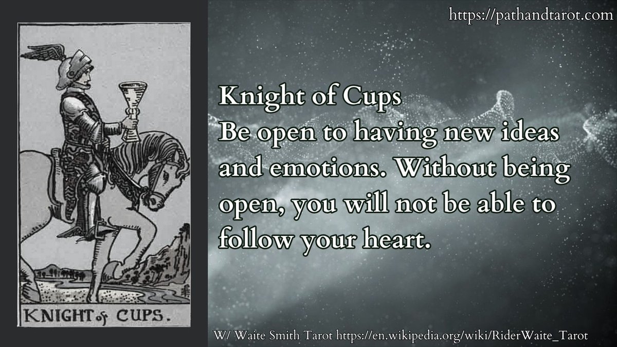 Be open to having new ideas and emotions. Without being open, you will not be able to follow your heart. #cartomancy #dailytarot #tarotreader #tarotcards #pathandtarot #waitesmith