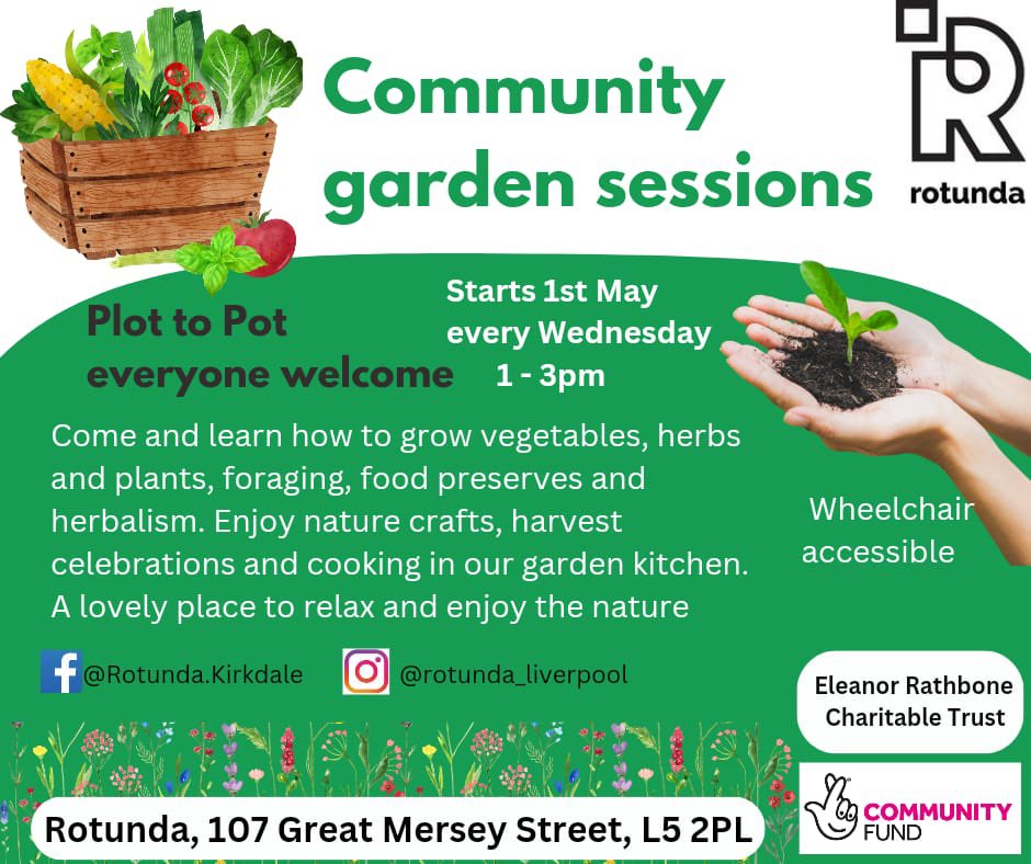 🌱Community Garden Sessions 🌱 Learn new skills from our gardening team, help us maintain our garden & meet new people at our weekly pot to plot sessions. Come along every Wednesday 1-3pm #CommunityBuilding #communitygardens #volunteering