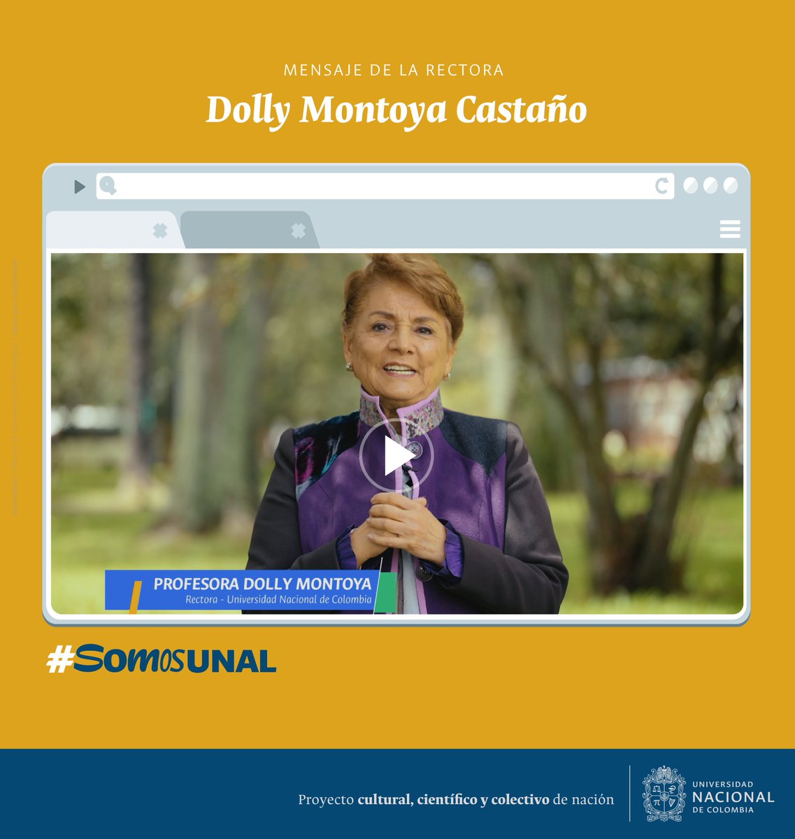 #ParaVer La profesora @DollyMontoyaUN envía un mensaje de despedida para toda la #ComunidadUNAL después de 6 años de trabajo al frente d ela Rectoría de la Universidad Nacional de Colombia 👉 youtu.be/DlhBtNbZPoA | #SomosUNAL