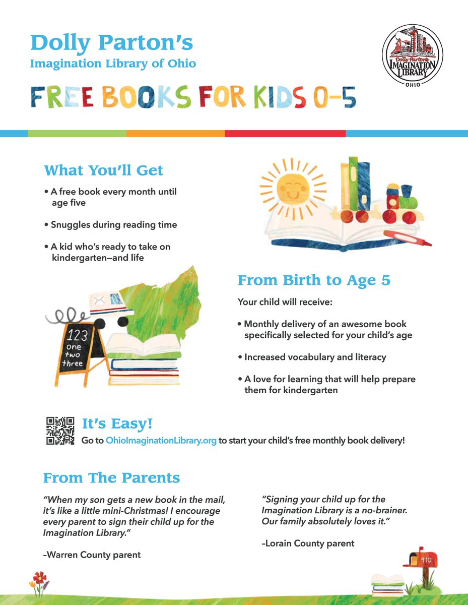 Build your child’s at-home library with @ImaginationOhio! After enrolling, your child will be mailed one age-appropriate book every month until their 5th birthday.