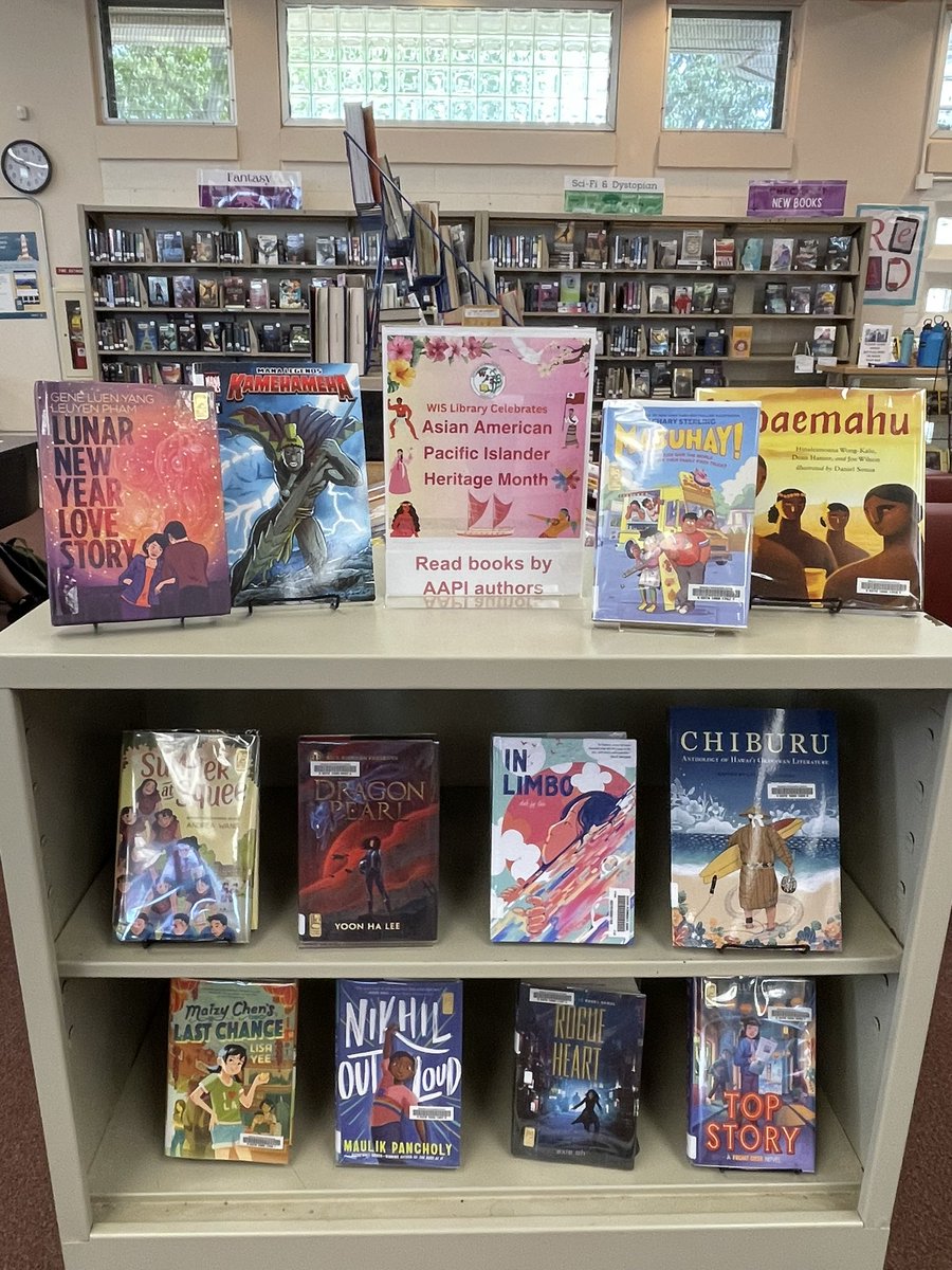 Waipahu Intermediate Library celebrates the voices of AAPI authors year round, but want to especially highlight them during #AAPIHeritageMonth #WeNeedDiverseBooks #VeryAsian