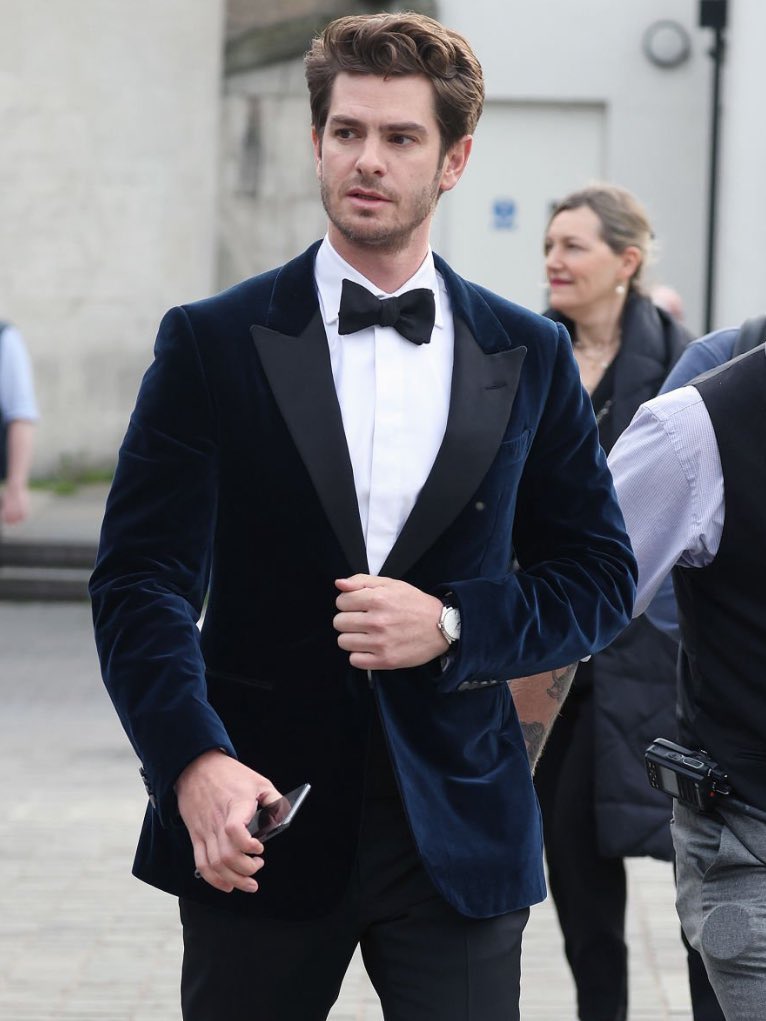 Black Suit Dark Blue Shirt Shirt Light Black Suit Blue Bow Tie - Main Image