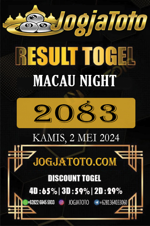 RESULT TOGEL 2 MEI 2024 JOGJATOTO.

⭐️MACAU NIGHT⭐️
⭐️2083⭐️

DI COBA HOKI NYA BERSAMA JOGJATOTO Link :https:/linkr.bio/jogjatotologin

#JOGJATOTO #resulttogel #togelonline #hasilresultjogjatoto #togelonline #RESULTTOGEL #angkatogel #MACAUNIGHT