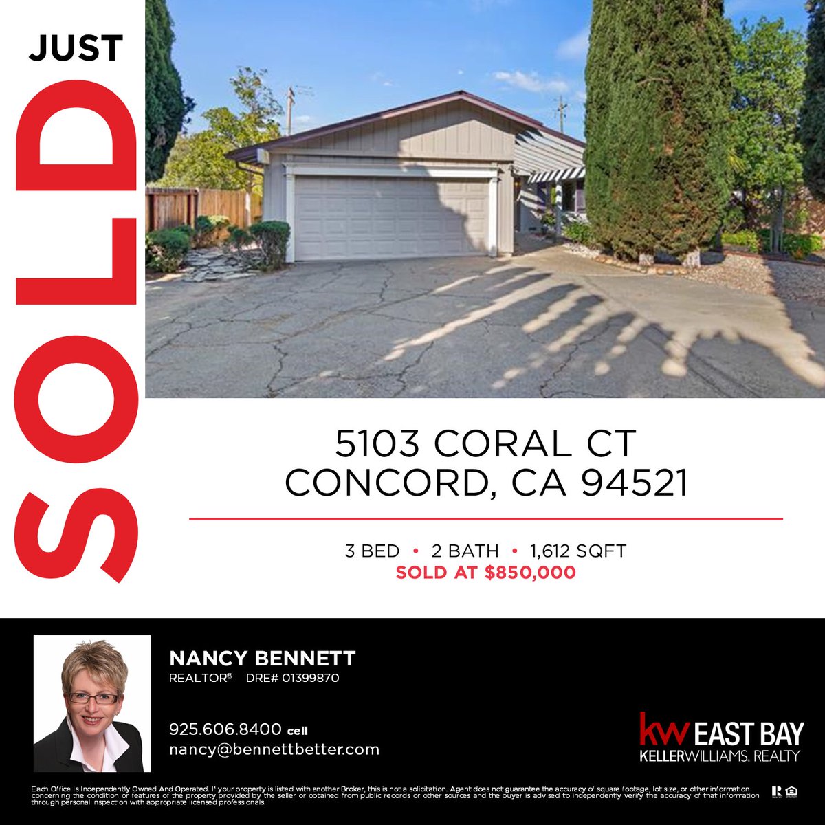 5103 Coral Ct, Concord, CA 94521 - Just Sold by Nancy Bennett!

#kellerwilliams #bayarearealestate #bayarearealtor