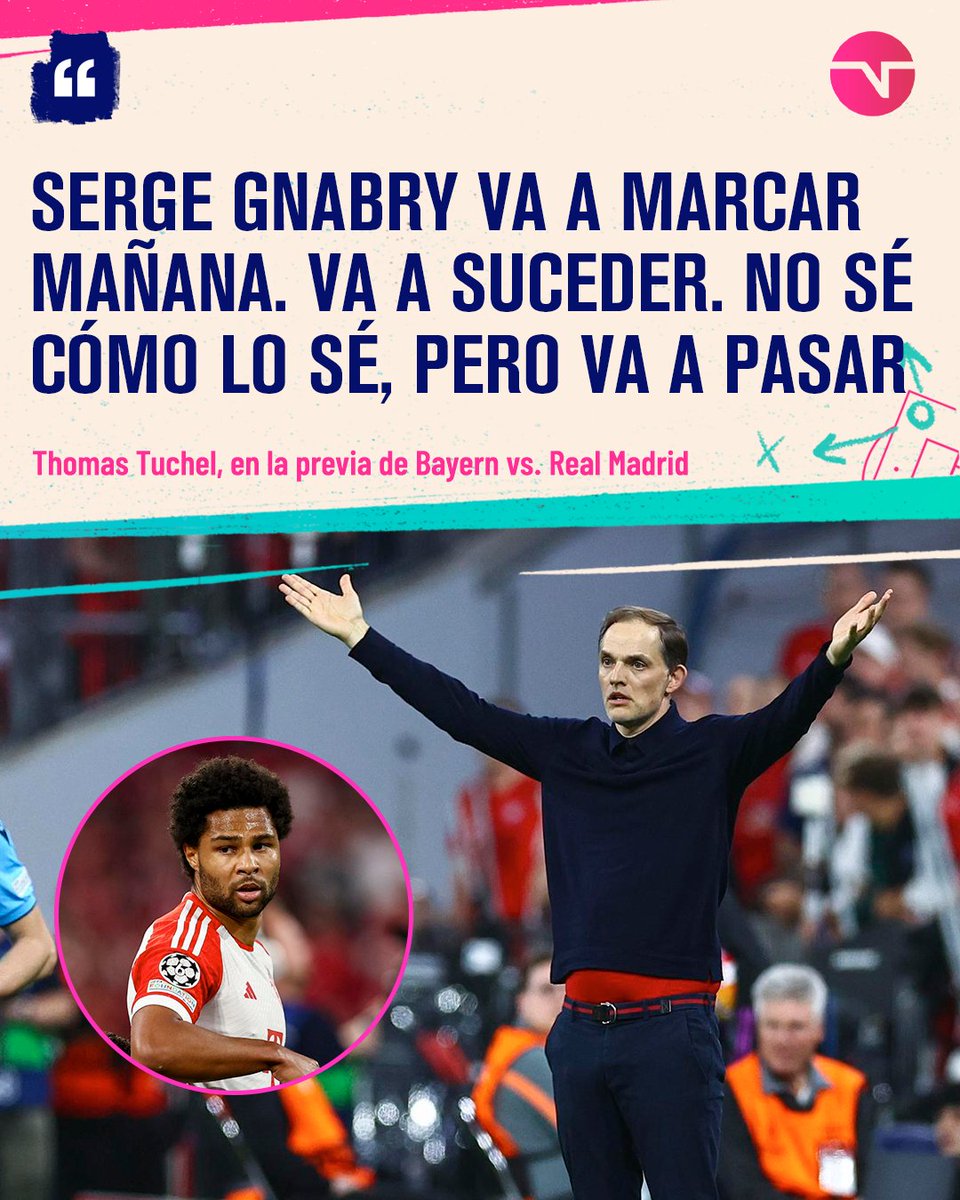 El que predijo muy bien el partido entre Bayern Múnich y Real Madrid, sin dudas fue Thomas Tuchel 👀🔮 Serge Gnabry lleva 5 GOLES en toda la temporada... 😬