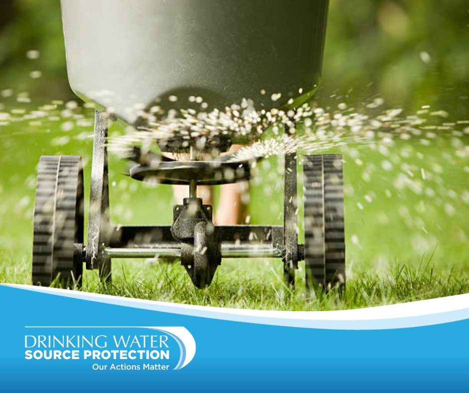 Lawn fertilizers often go with the flow and can contaminate drinking water sources. Use the right amount at the right time. Learn more: bit.ly/4asoTwp  #SourceWaterON  

#DrinkingWaterSources 

#WaterWednesdays