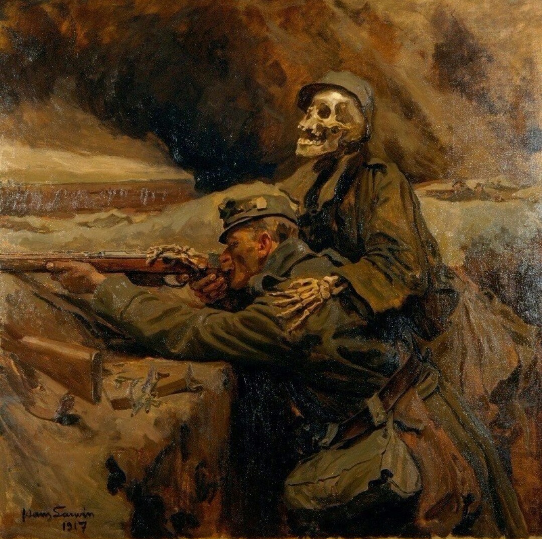 Death and the Soldier, 1917, by Hans Larwin