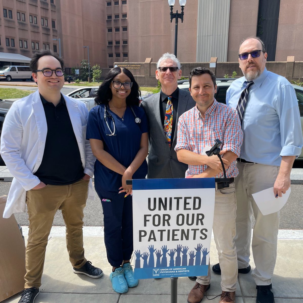 The UAPD and our members at Unity Health Care yesterday in front of the DC jail for our press conference announcing the unfair labor charges filed against management ✊ #1u #solidarity #union #unionize #unionstrong #unionproud #unionpower #healthcare #medicine #uapdtakesaction