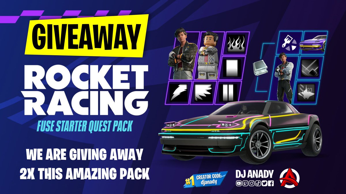 NEW COMMUNITY CONTEST:  
WE ARE GIVING AWAY 2X FUSE STARTER QUEST PACK!   
🏆 3 Winners  
📷  Follow DJ Anady on Twitch: twitch.tv/djanady
✅ Follow @djanady
✅ RT 
⏰ Ends in 48h  
🍀 Good Luck 🍀   

#djanady 
#EpicPartner 
#Fortnite
#teamdjanady