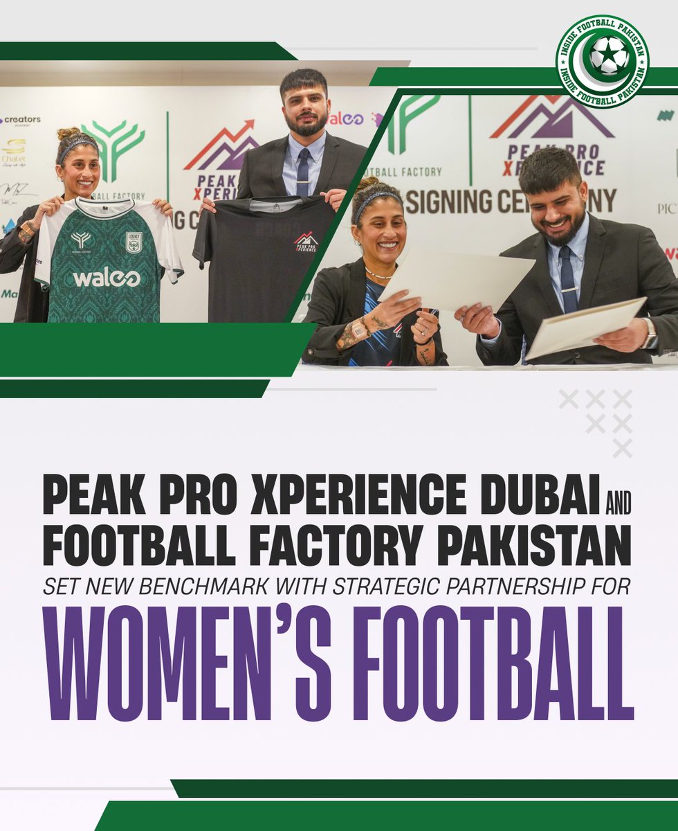 🚨 Exciting News! 🚨 Peak Pro Xperience Dubai 🇦🇪 teams up with Football Factory Pakistan 🇵🇰 & Legacy Football Club for a groundbreaking partnership to boost women’s football! ⚽️ #FootballDevelopment #WomensFootball