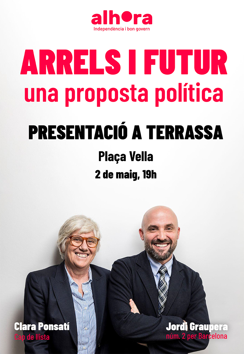 Demà som a Terrassa! Reserveu-vos per venir a xerrar amb nosaltres del canvi radical que necessita Catalunya! A les 19h a la Plaça Vella!